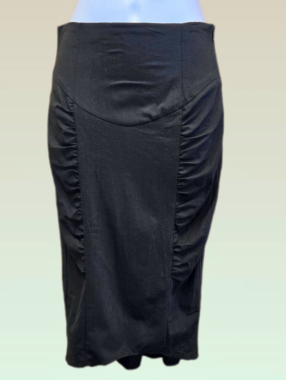 Geren Ford Pencil Skirt Stretch Wool Black Size 0